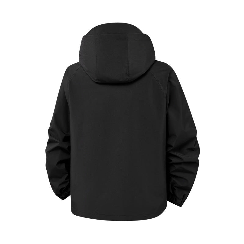 Herren technische Outdoor-Jacke mit Material und zahlreichen Reißverschlusstaschen