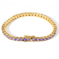 Violette Zirkonia Gold 4 mm
