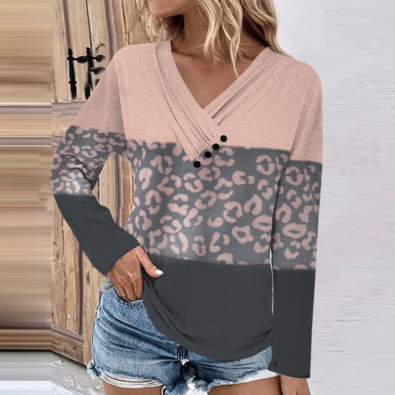 Damen Gerippter V-Ausschnitt Pullover mit Farbverlauf, Zierknöpfen und legerer Passform Shop Nory