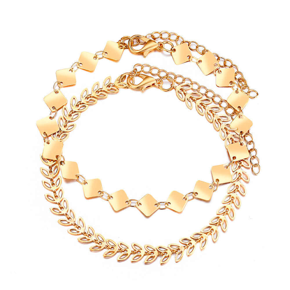 Damen Fußkettchen-Set aus filigranen und eleganten Kettenelementen Shop Nory