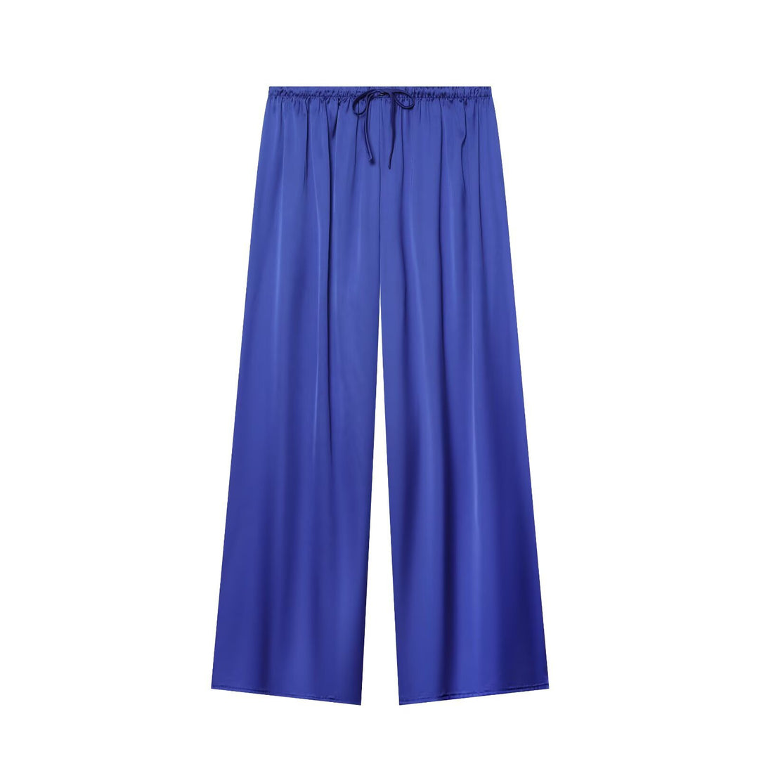 Damen nan luftig-weite Palazzo-Hose mit elastischem Bund und Kordelzug Shop Nory
