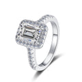 Damen Verlobungsring mit elegantem rechteckigem Zirkonia in luxuriöser Fassung Shop Nory
