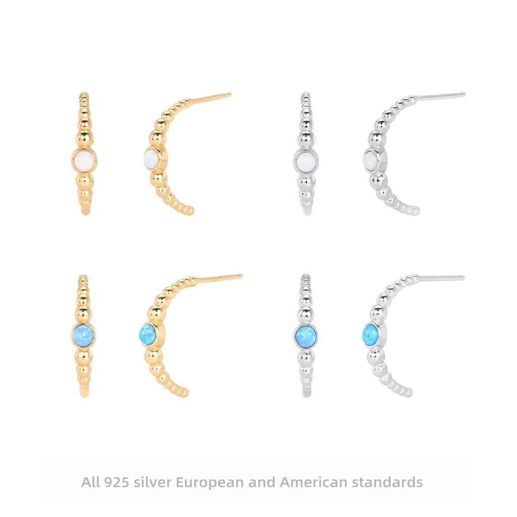 Damen Ohrringe mit funkelndem Opal und 925 Sterling Silber Shop Nory