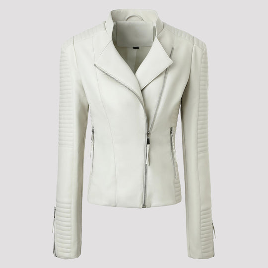 Damen Schmal geschnittene Bikerjacke mit gesteppter Ärmel- und Schulterpartie Shop Nory