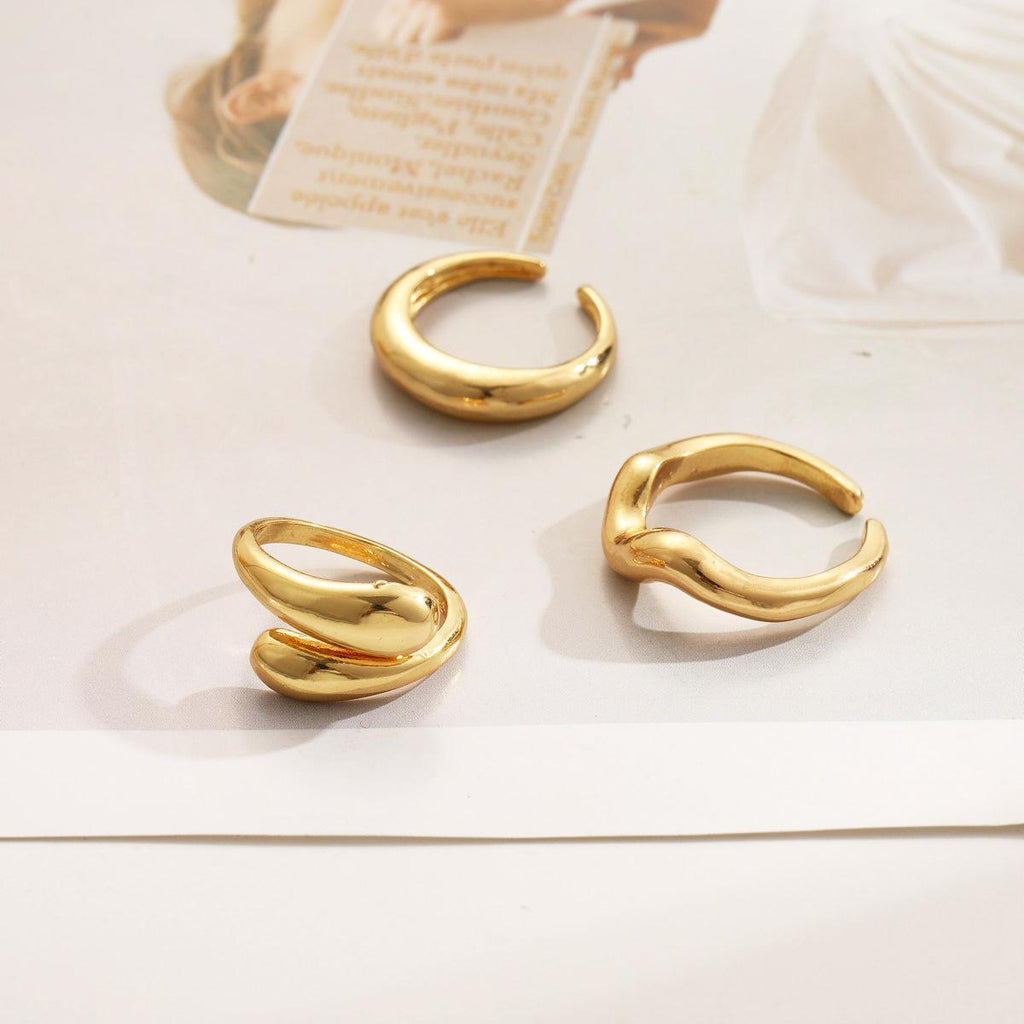 Damen Ring-Set mit modernem, kunstvollem Design und variierenden Oberflächen Shop Nory