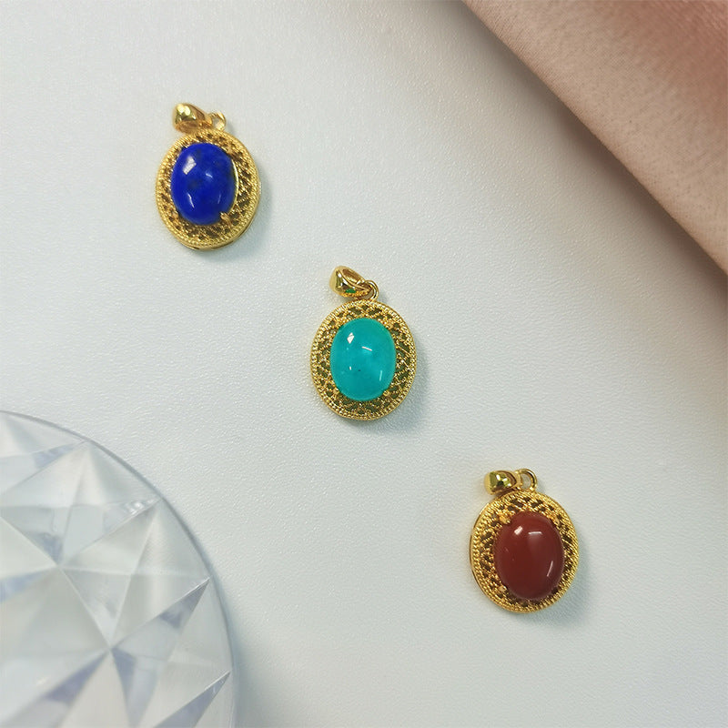 Damen elegante Halskette mit feinem Anhänger aus Edelstein Shop Nory