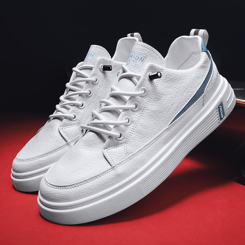 Herren Urbaner Casual-Ledersneaker mit dicker geriffelter Plateausohle und gepolsterter Zunge Shopy Nory