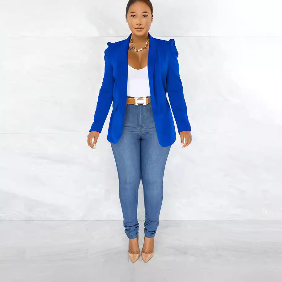 Damen taillierter Blazer mit strukturierten Schulterdetails und offenem Revers Shop Nory