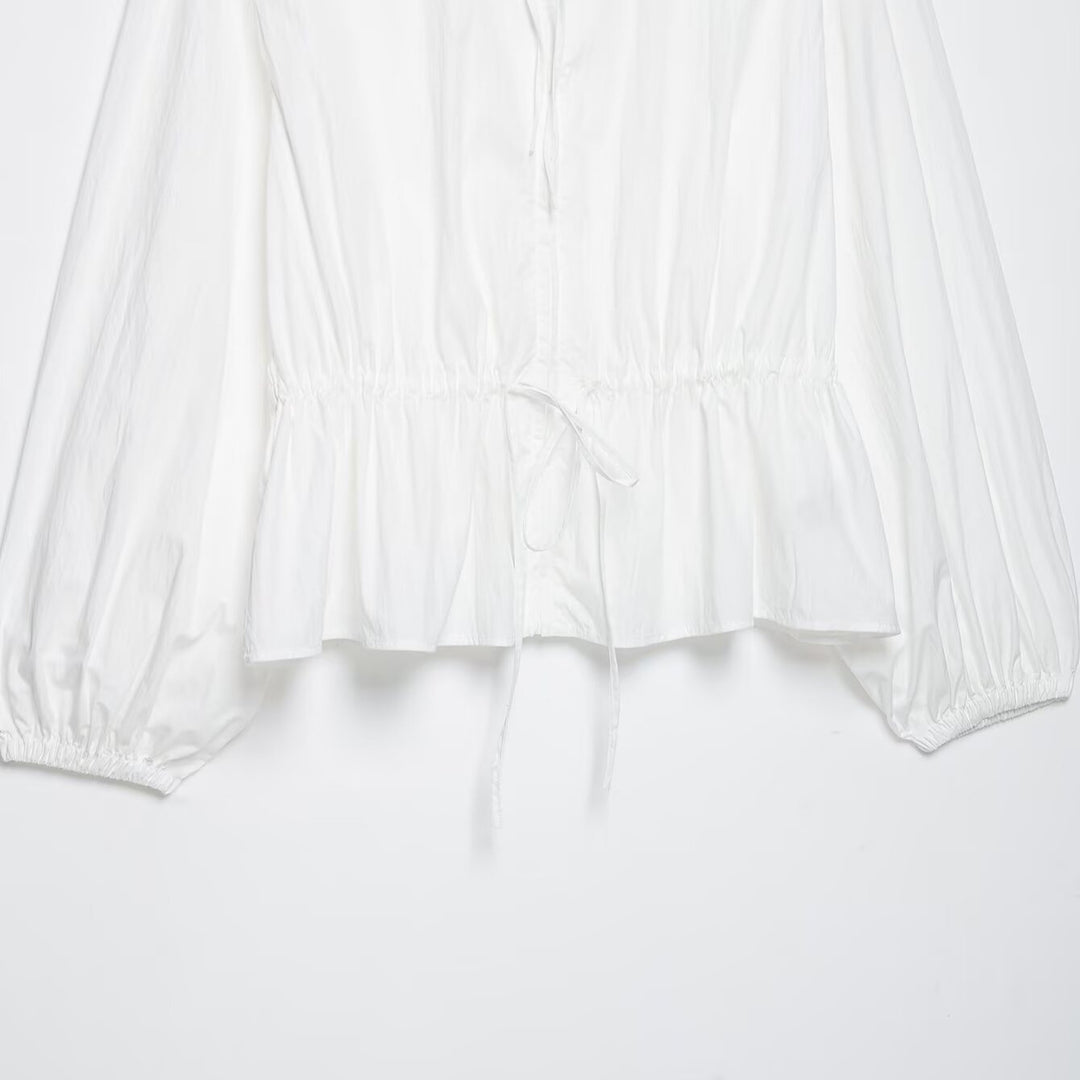 Damen leichte Cropped-Windjacke mit Tunnelzug‑Taillierung und hohem Stehkragen Shop Nory