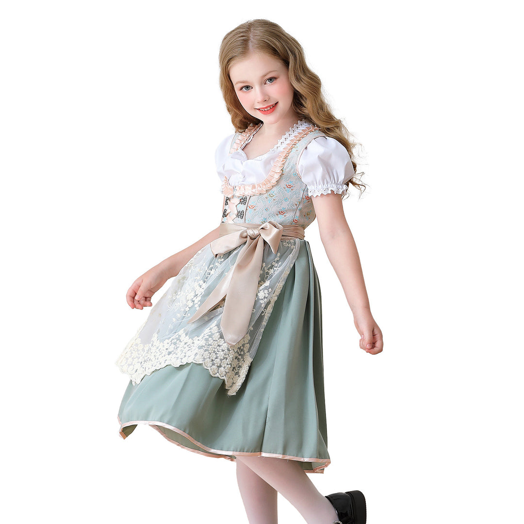Damen nan elegantes Mädchen Trachtenkleid mit Rüschenkorsett und Spitzenstickerie Shop Nory