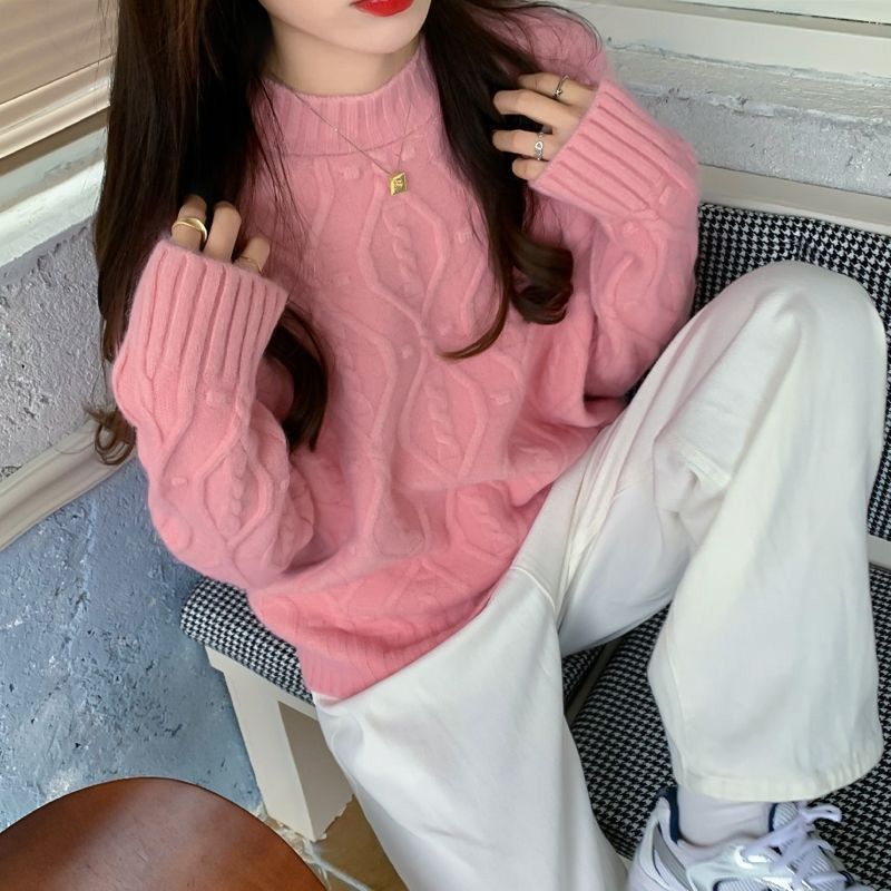 Damen Kuscheliger Strickpullover mit Zopfmuster Shop Nory