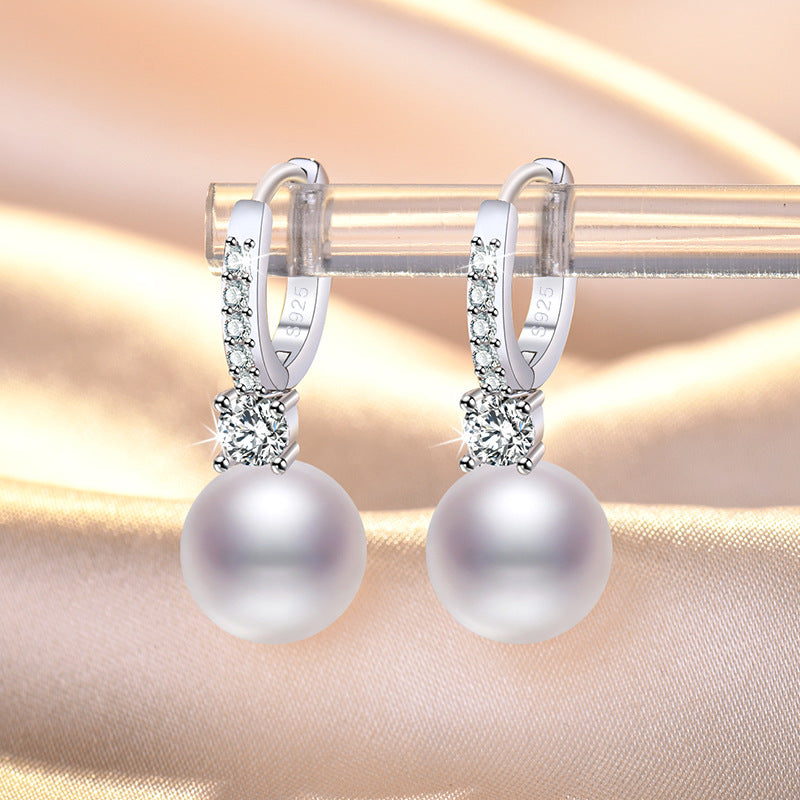 Damen Pearlohrstecker mit funkelnden Zirkonia Shop Nory