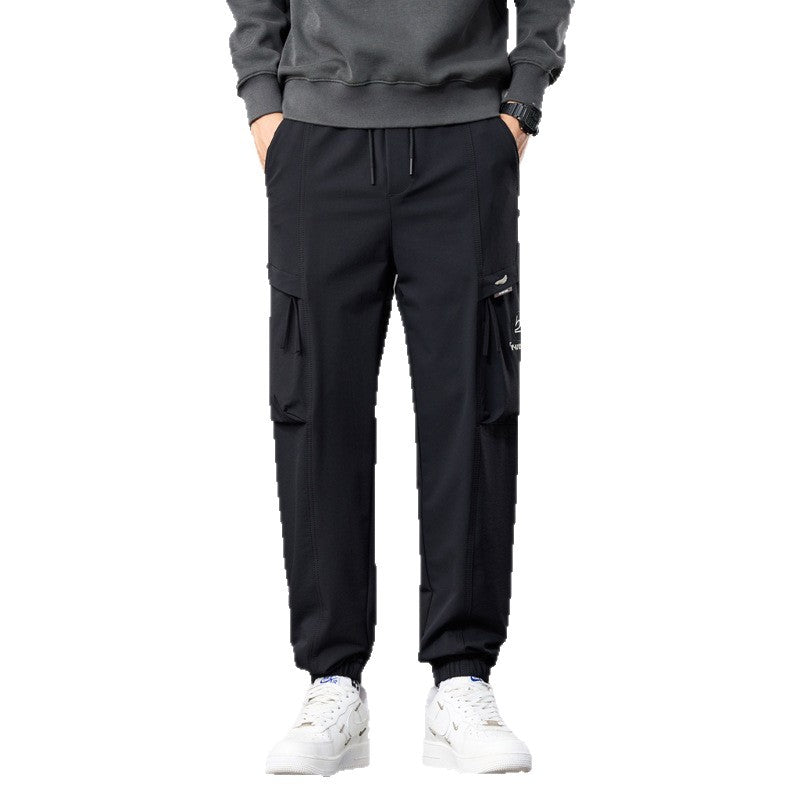 Herren technische Cargo-Joggerhose mit elastischem Saum, Multifachtaschen und Kordelzug Shop Nory