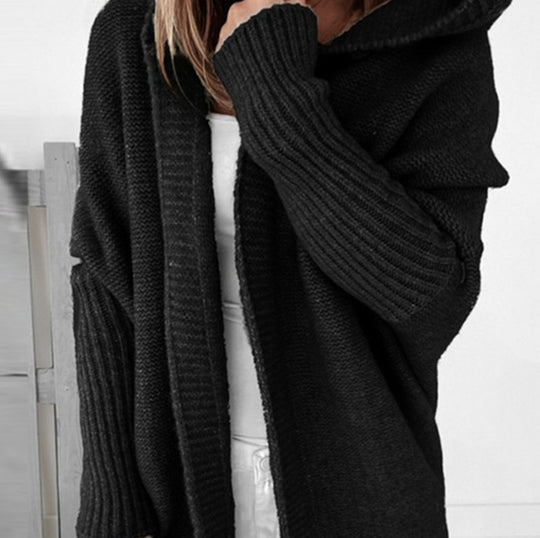 Damen Longline Kapuzen-Strickcardigan mit offener Front Shop Nory