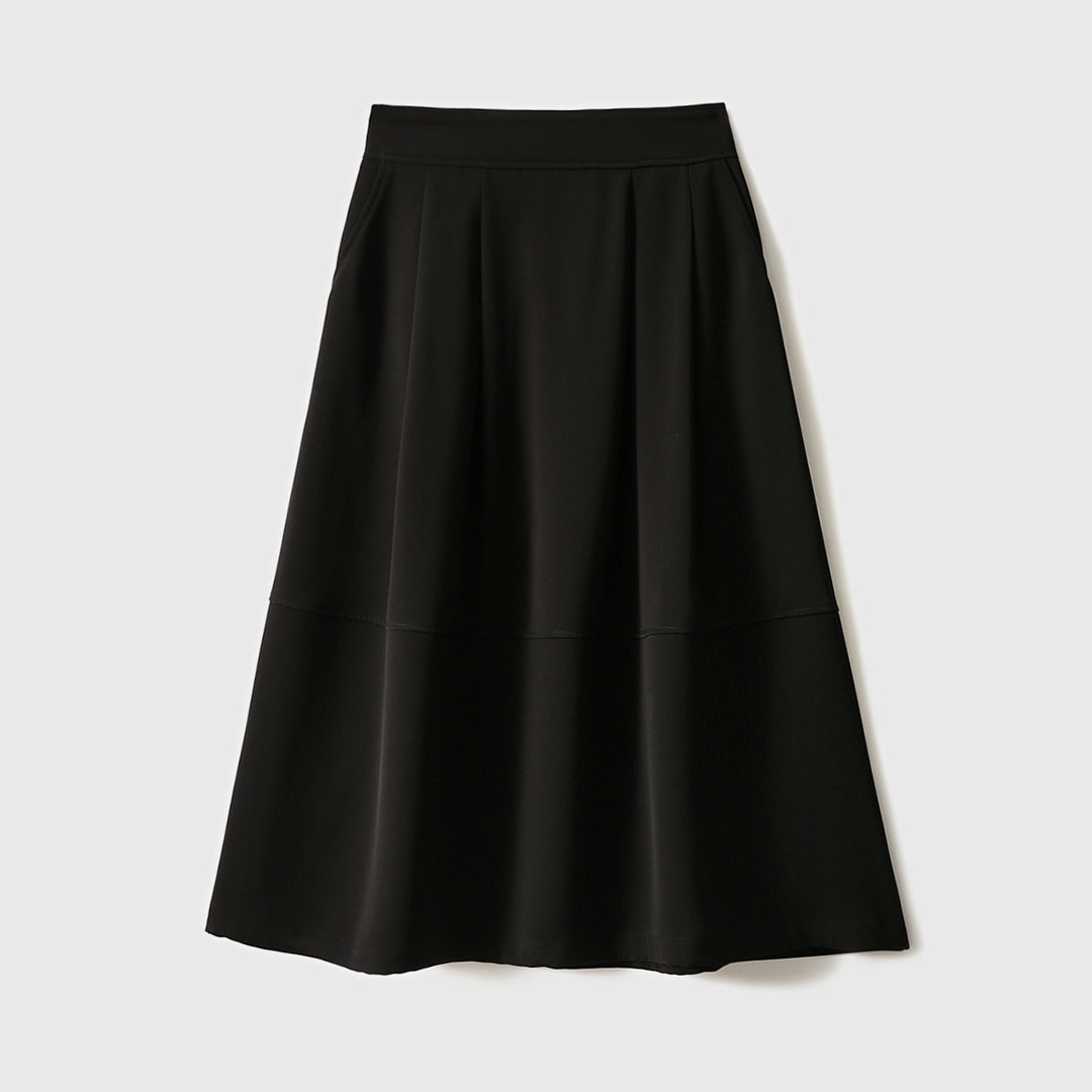 Damen Eleganter Midirock mit Falten und hohem Bund Shop Nory