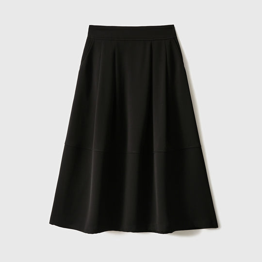 Damen Eleganter Midirock mit Falten und hohem Bund Shop Nory