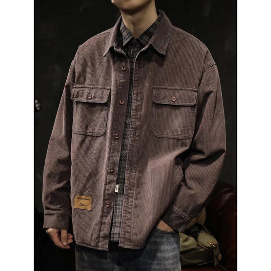 Herren Cord-Überhemdjacke mit aufgesetzten Brusttaschen und entspanntem Oversize-Schnitt Shop Nory