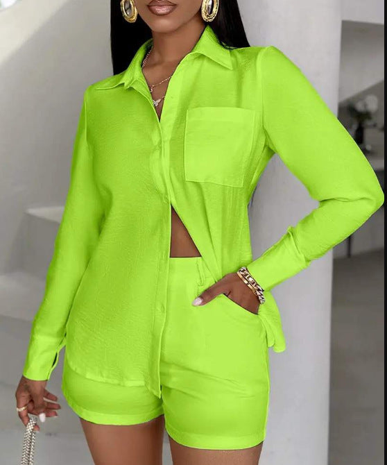 Damen Kurzarmbluse und Shorts Set