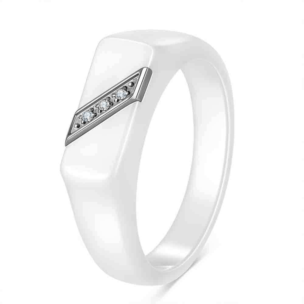 Herren Ring mit modernem, geometrischem Design und funkelnden Kristallakzenten Shop Nory