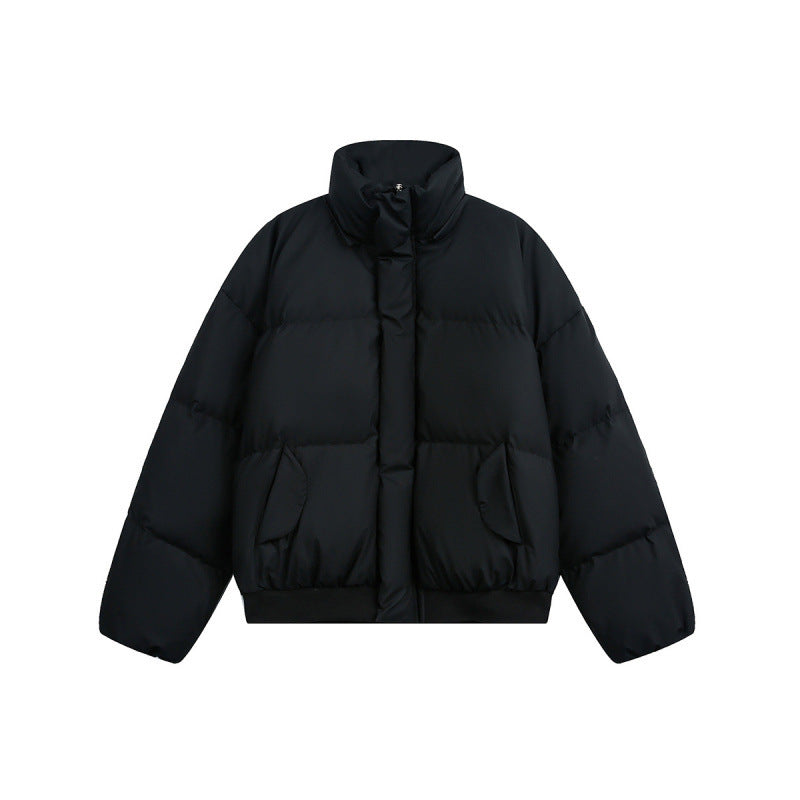 Damen Kurz geschnittene wattierte Bomberjacke mit Kapuze und Kunstfellbesatz Shop Nory