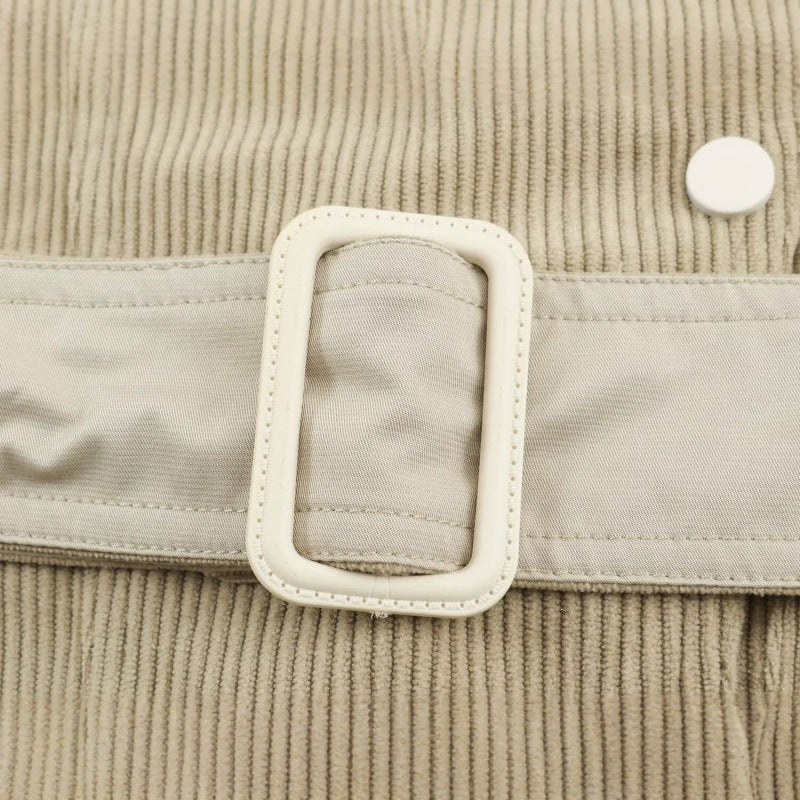 Damen Kurzjacke aus Cord mit taillierendem Gürtel und Druckknopfleiste Shop Nory