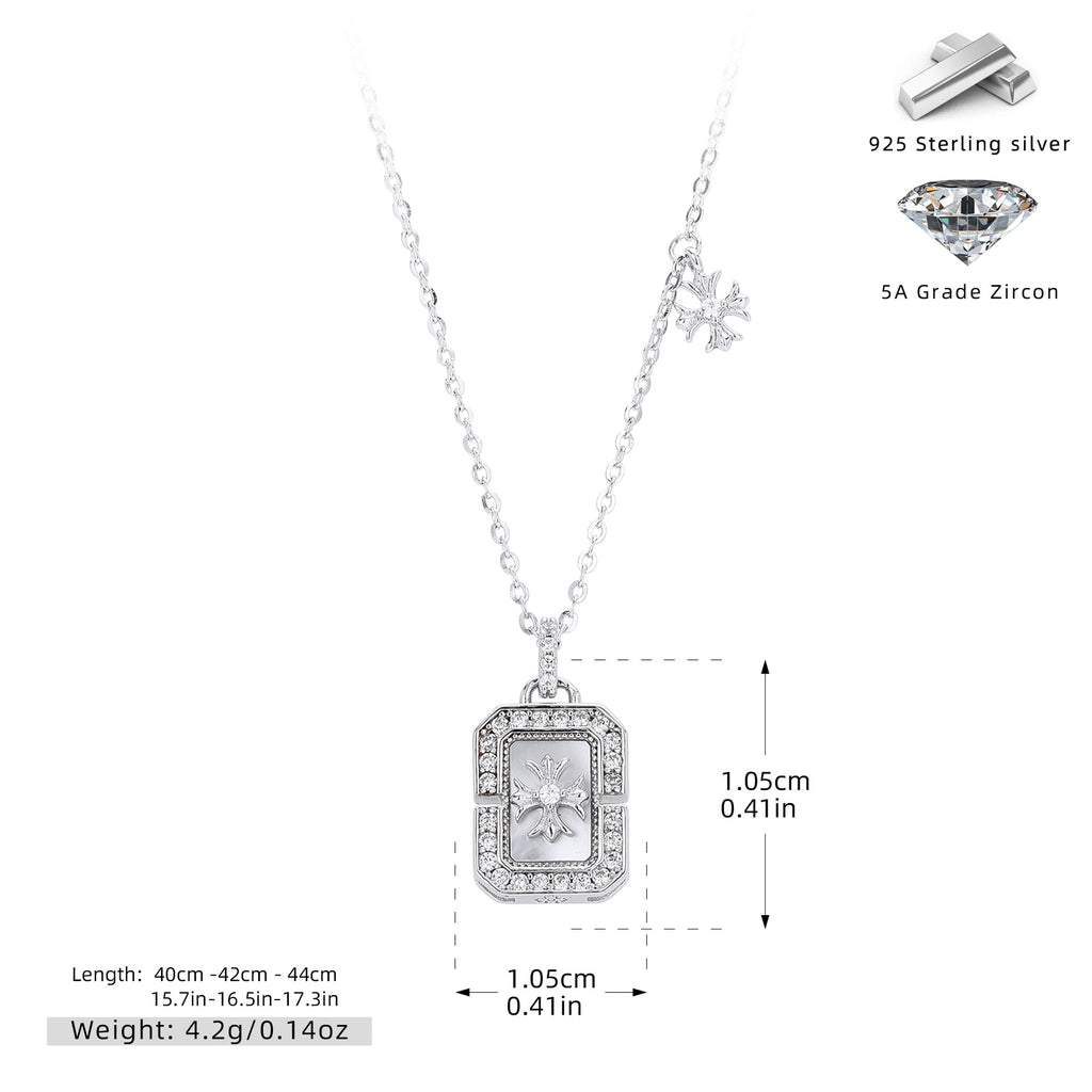 Damen Halskette mit exquisitem Anhänger aus 925 Sterling Silber und funkelndem Zirkon Shop Nory