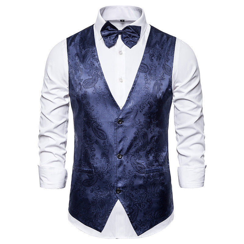 Herren elegante Anzugweste mit feinem Paisleymuster