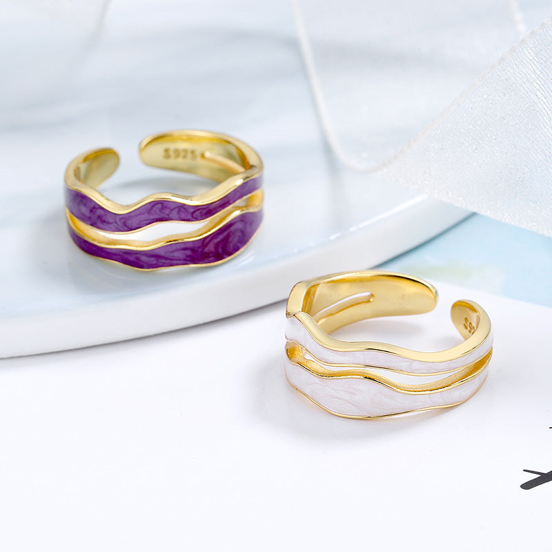 Damen Offener Ring mit elegantem, geschwungenem Design und geschmackvoller Farbverläufen Shop Nory
