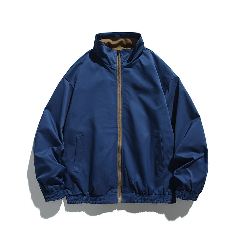 Unisex Boxy‑Übergangsjacke aus technischem Baumwollmix mit Stehkragen, Frontreißverschluss und verdeckter Brustklappe Shop Nory