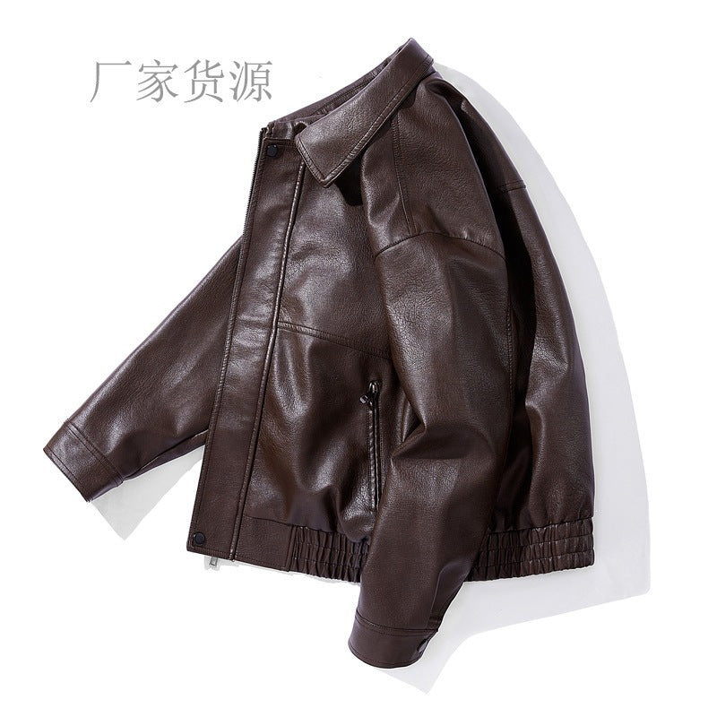 Herren Kunstlederjacke mit elastischem Bund Shop Nory