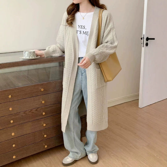 Damen Kuschelige Strickjacke mit Kabelmuster Shop Nory