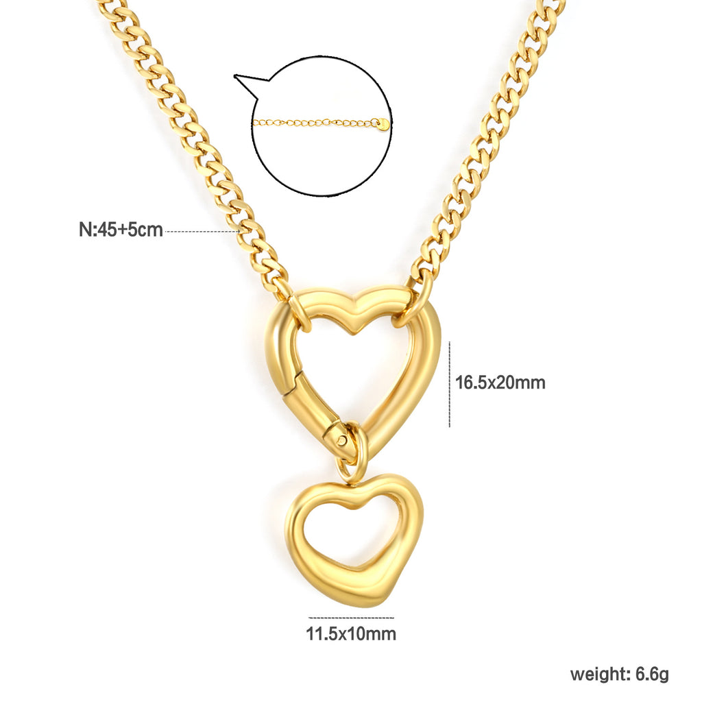 Damen Halskette mit Herzanhänger aus hochwertigem Edelstahl und stilvollem Zopfmuster Shop Nory