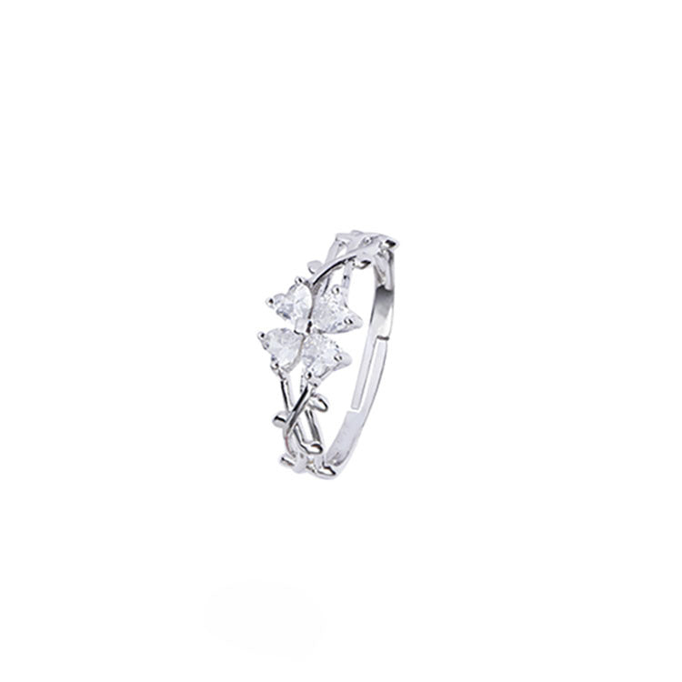 Damen eleganter Ring im filigranen Pflanzenmotiv Shop Nory