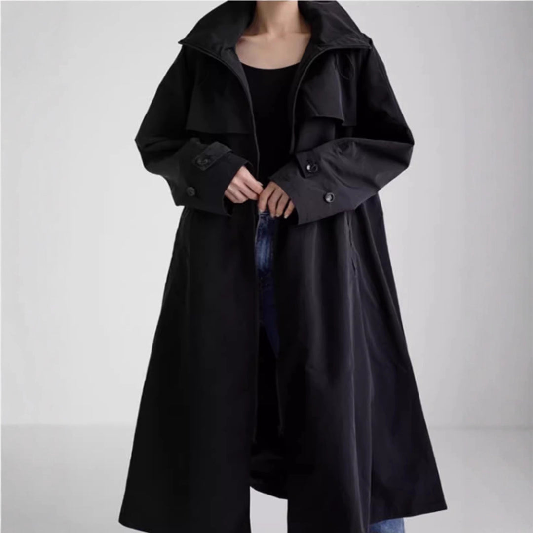 Damen Oversize-Longregenmantel mit Kapuze, wasserabweisendem GewShop Norye und weitem A-Linien-Schnitt Shop Nory