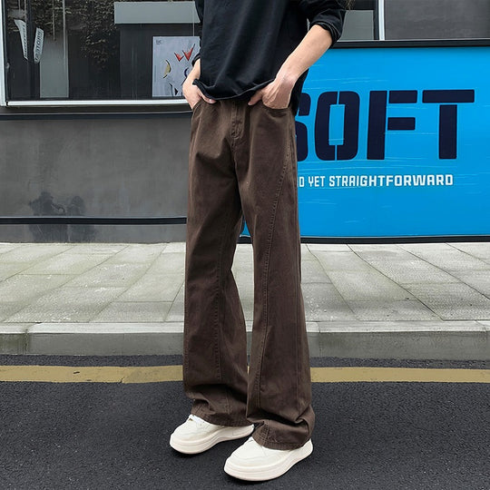 Herren Weit geschnittene Canvas-Hose mit extra weitem Bein und tiefem Schritt Shop Nory