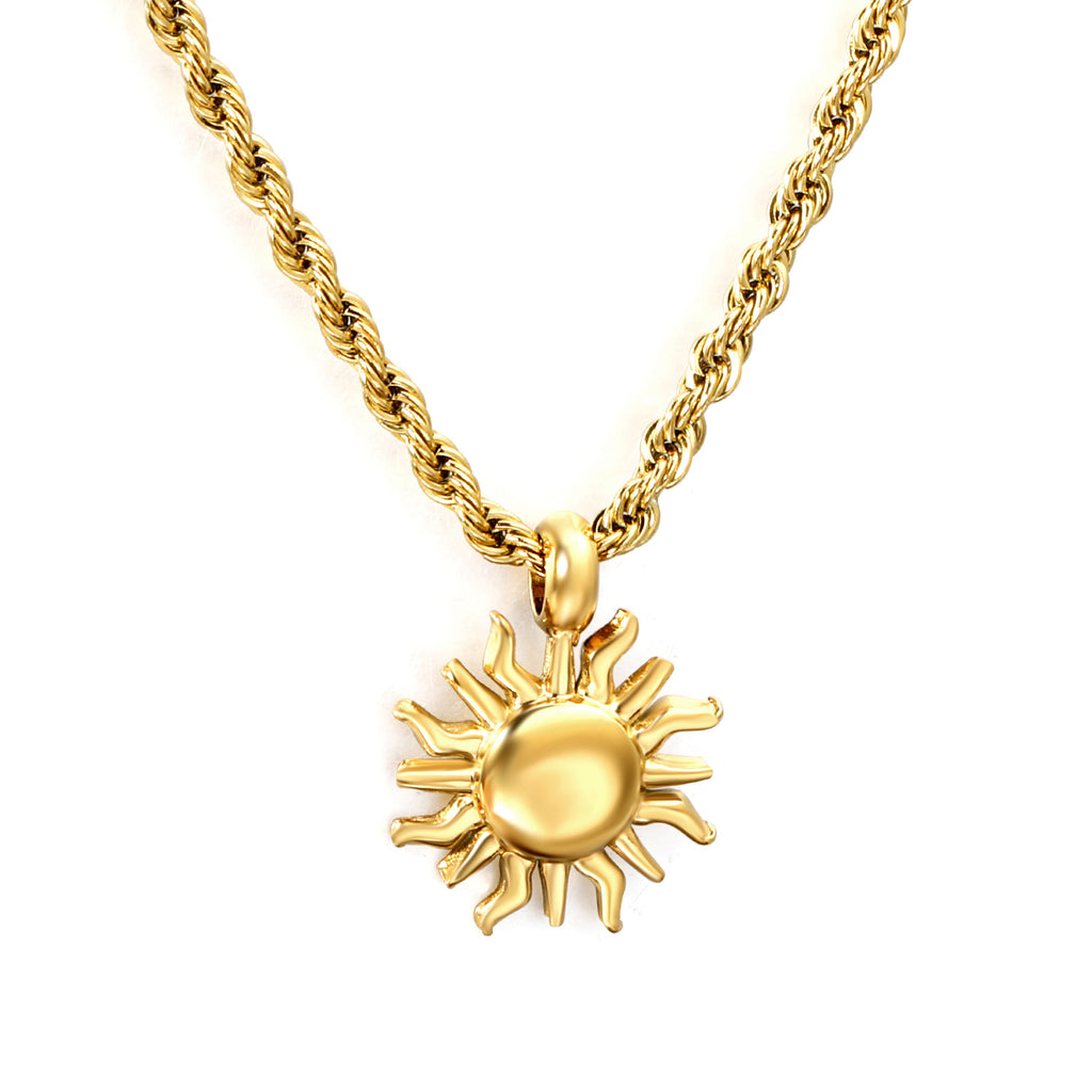 Damen Halskette mit kunstvollem Sonnensymbol-Ahnen und verstellbarem Kettendesign Shop Nory