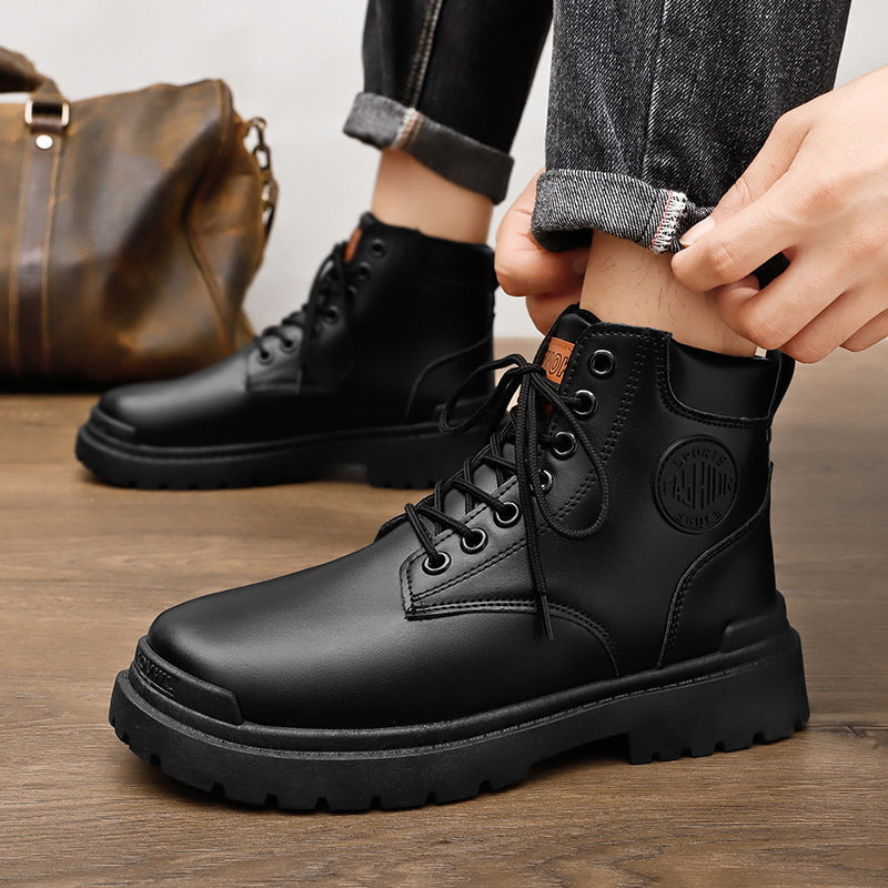 Herren Robuste Schnürboots aus hochwertigem Leder mit rutschfester Sohle
