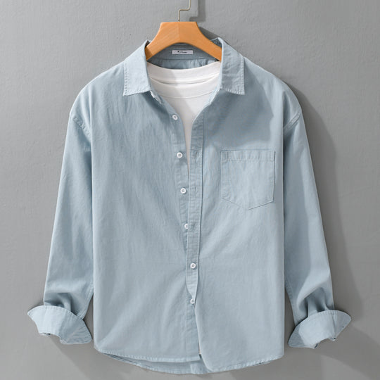 Herren Lässiges Layering-Hemd im Overshirt-Stil mit weichem Baumwollgriff und Brusttasche Shop Nory