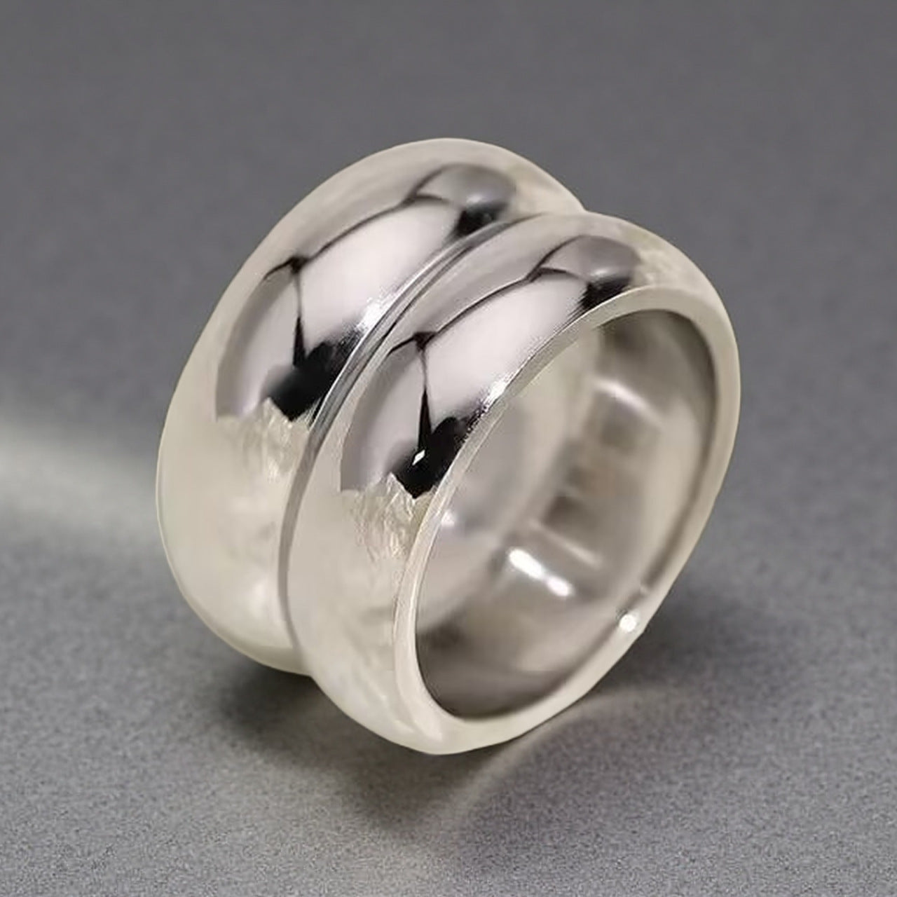 Damen Ring mit elegantem, glänzendem Doppelbanddesign Shop Nory