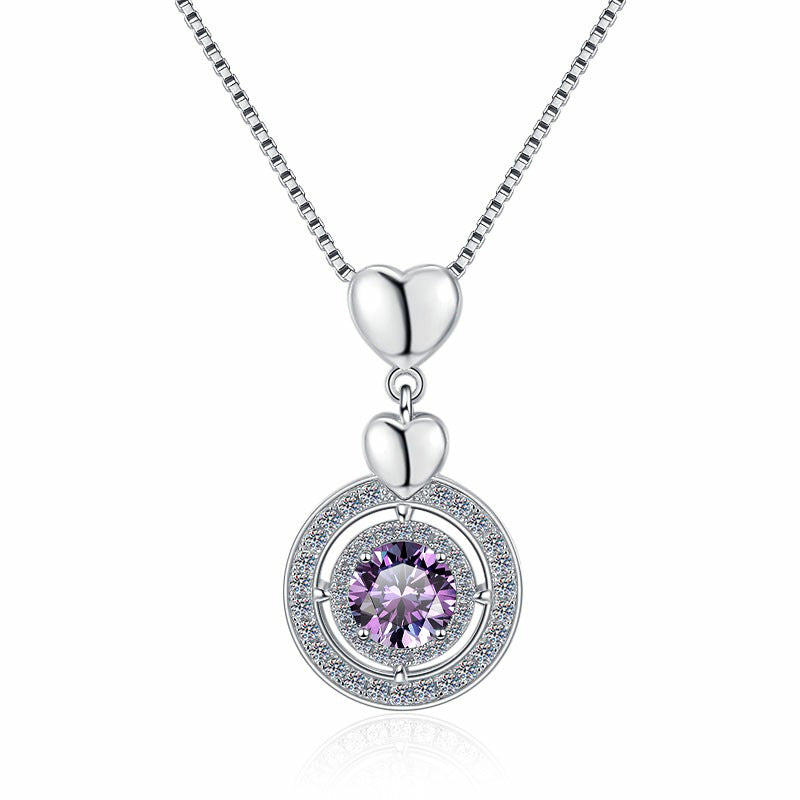 Damen Halskette mit herzförmigem Anhänger und funkelndem Kristalldesign Shop Nory