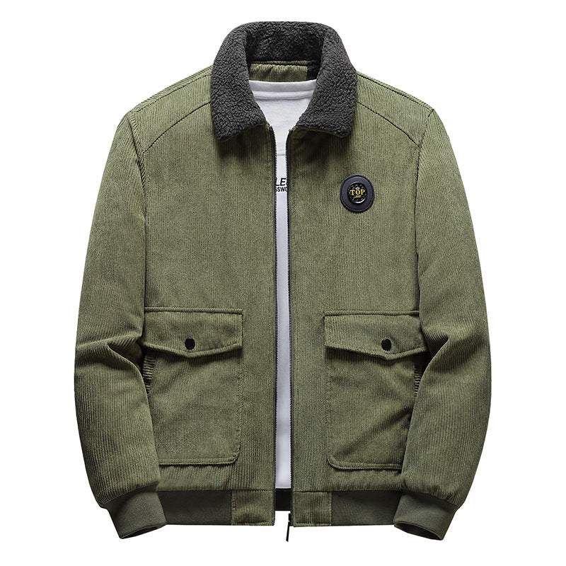 Herren Lässige Cordjacke mit Teddykragen Shop Nory