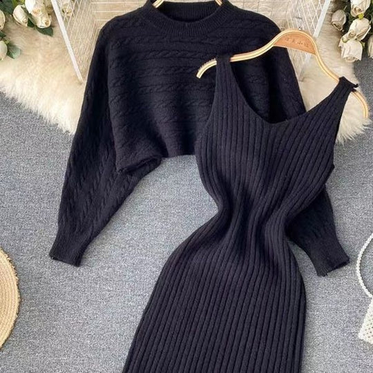 Damen Strickkleid- und Pullover-Set Shop Nory