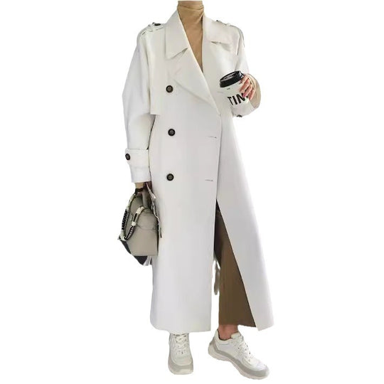 Damen Modische Kunstleder-Trenchcoat Shop Nory