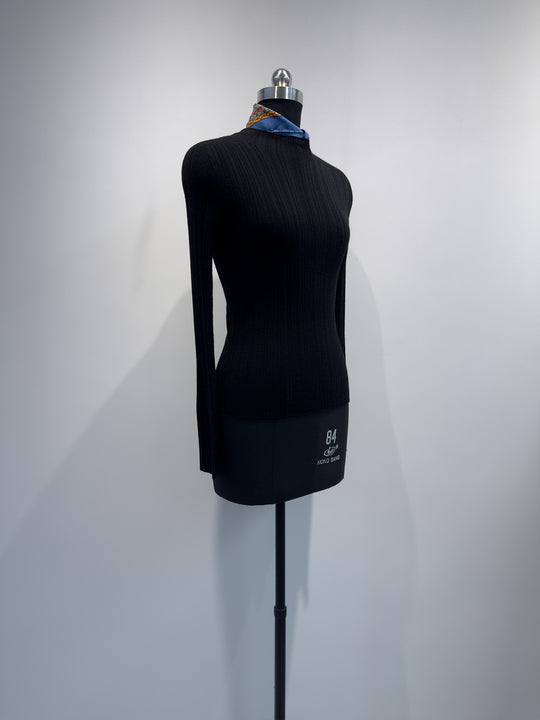 Damen stilvoll gerippter Stehkragenpullover Shop Nory