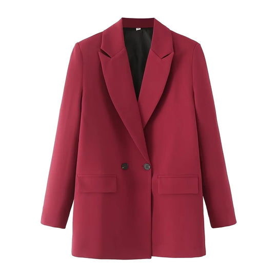 Damen Oversize Doppelreihiger Blazer mit fallendem Revers und weicher Innenfütterung Shop Nory