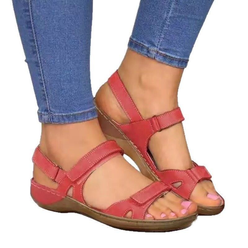 Damen Komfortable Sandalen mit verstellbaren Riemen und anatomischem Fußbett