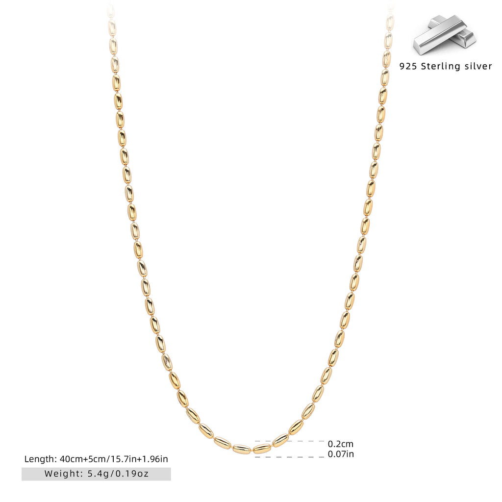 Damen Halskette aus hochwertigem 925 Sterling Silber mit eleganten ovalen Gliederdesign Shop Nory