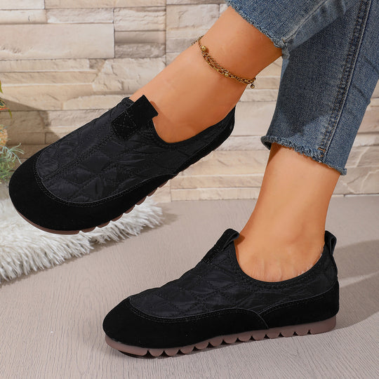 Damen Gepolsterte gesteppte Slip-On Freizeitschuhe mit rutschfester Profilsohle Shop Nory