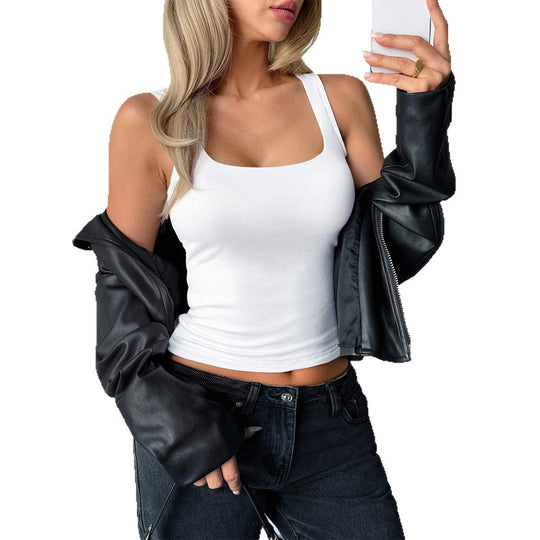 Damen Elegantes Top mit quadratischem Ausschnitt und figurfreundlichem Schnitt