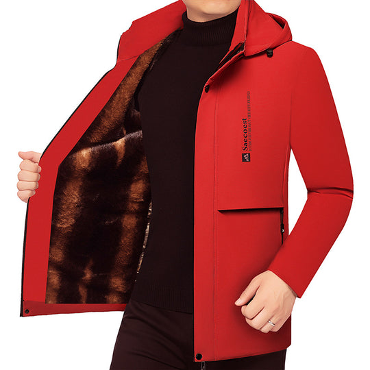 Herren Wattierte Stehkragenjacke mit wasserabweisender Oberfläche und Reißverschlusstaschen Shop Nory